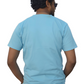 MHO India “Go With The Flow” Embroidered Sky Blue T-Shirt | 100% Cotton | Regular Fit