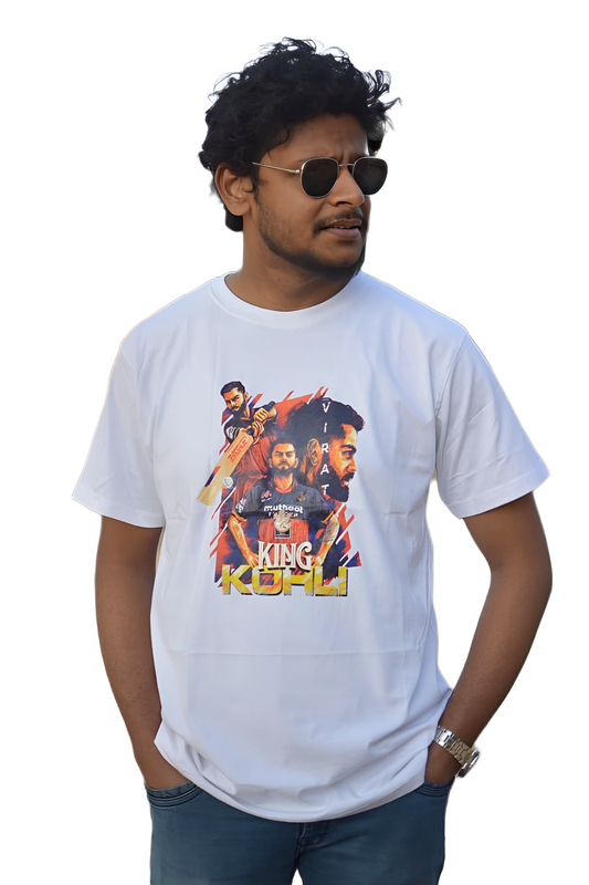 Mho India King Energy Graphic T-Shirt | Premium Cotton Cricket Fan Tee for Men