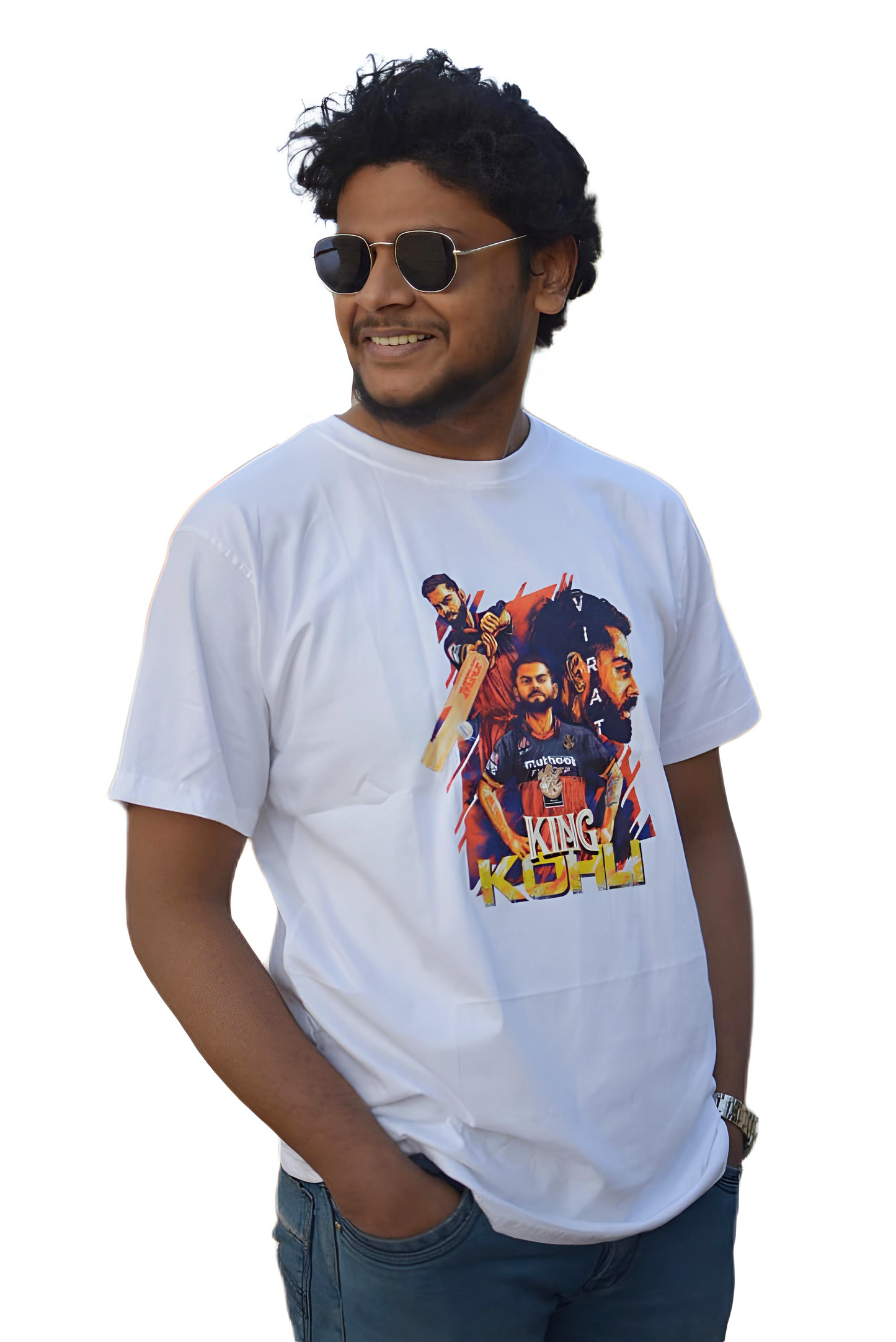 Mho India King Energy Graphic T-Shirt | Premium Cotton Cricket Fan Tee for Men