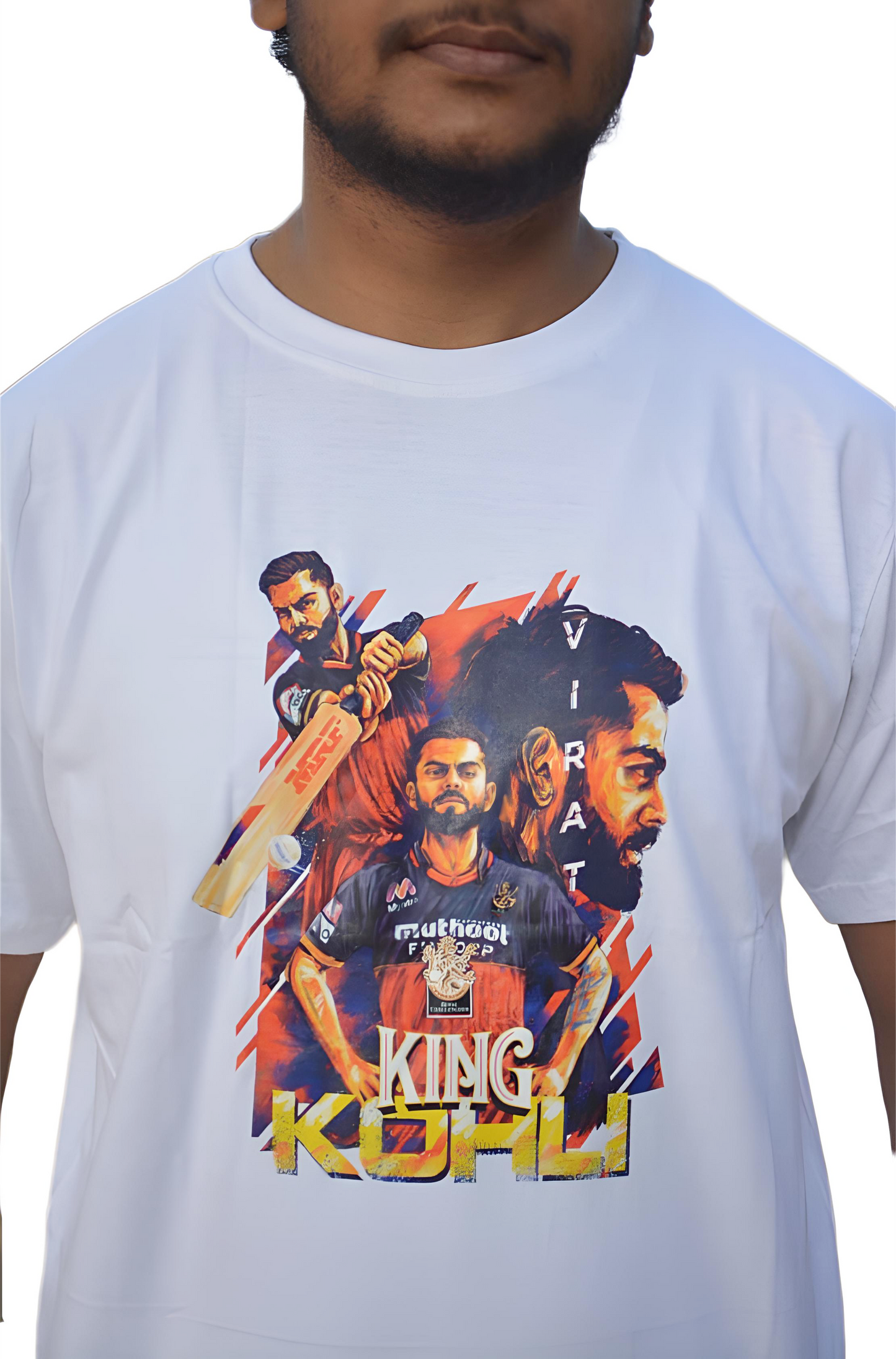 Mho India King Energy Graphic T-Shirt | Premium Cotton Cricket Fan Tee for Men