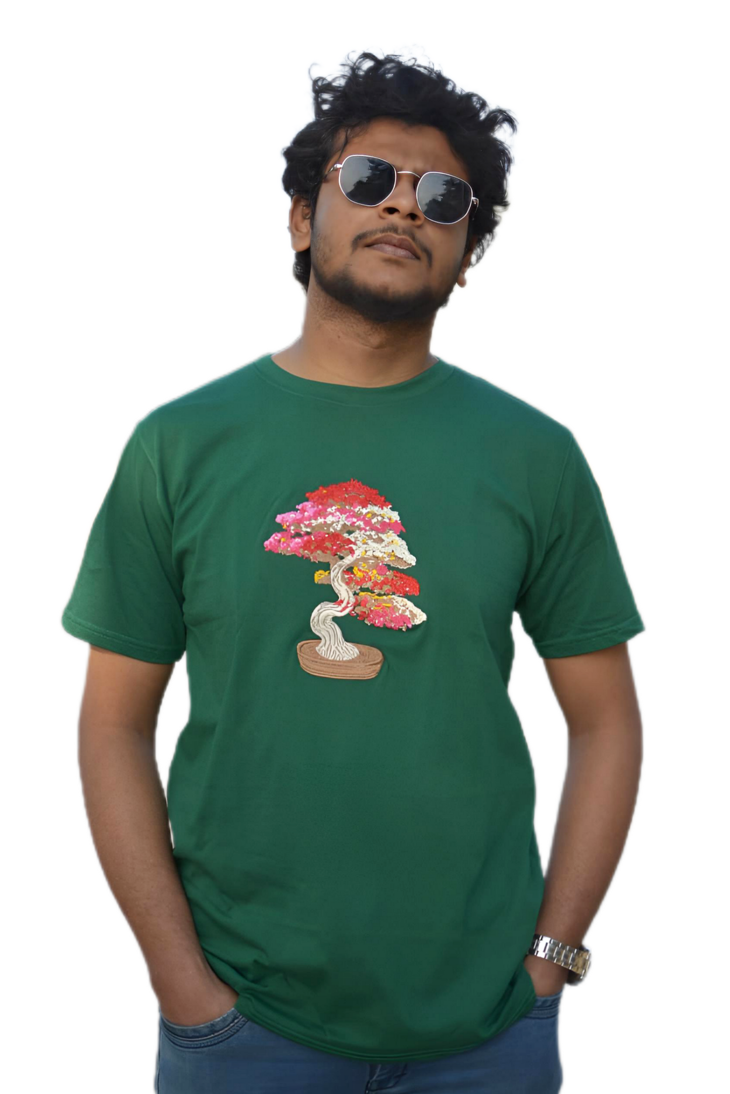 Embroidered Bonsai Tree T-Shirt | MHO India